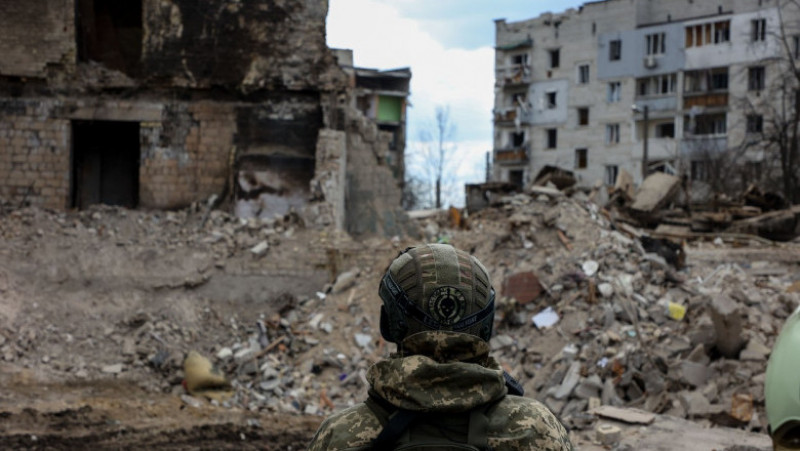 Imagini din orașul Borodianka, distrus de atacurile rusești. Foto: Profimedia Images