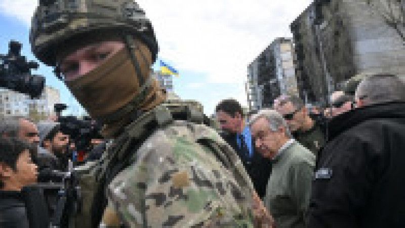 Antonio Guterres este în Ucraina în prima sa vizită de la începutul invaziei ruse. FOTO: Profimedia Images | Poza 5 din 6