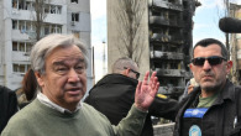 Antonio Guterres este în Ucraina în prima sa vizită de la începutul invaziei ruse. FOTO: Profimedia Images | Poza 2 din 6