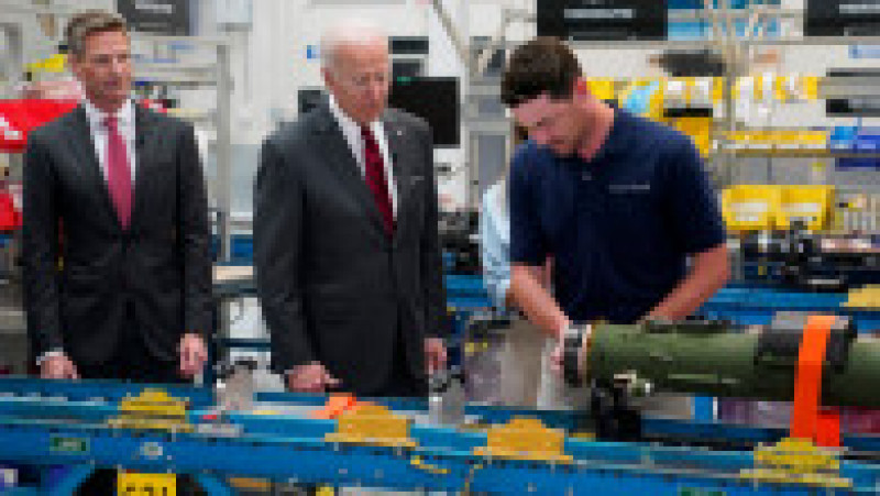 Joe Biden a vizitat o uzină Lockheed Martin din Alabama unde se fabrica rachete antitanc Javelin destinate Ucrainei Foto: Profimedia Images | Poza 1 din 11