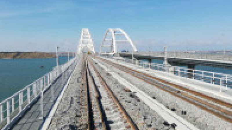 Calea ferată de pe podul Crimeea, în faza testelor Foto: Profimedia Images | Poza 12 din 16