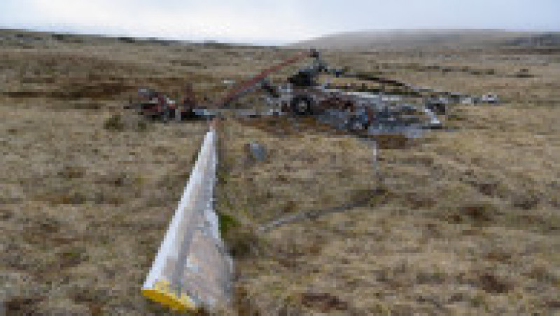 Epava unui elicopter argentinian Chinook doborât în timpul războiului din insulele Falkland. Sursa foto: Profimedia Images | Poza 8 din 31