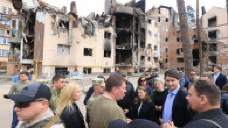 Premierul canadian Justin Trudeau a făcut o vizită surpriză în Irpin, Ucraina. Foto: UNIAN | Poza 2 din 2