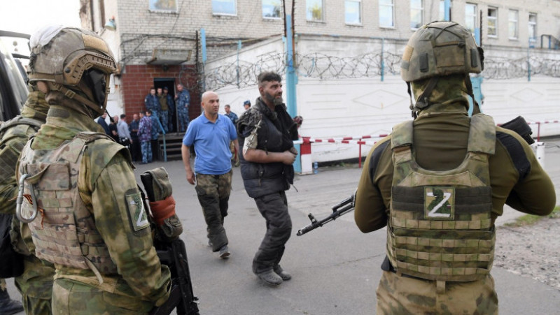 Luptătorii de la Azovstal aduși în închisoare de la Olenivka. Foto: Profimedia Images