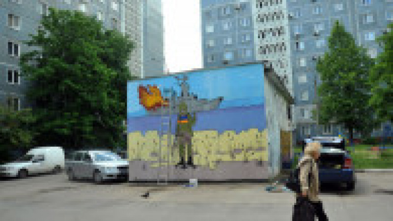 O pictură murală a artistului stradal Denys Antiukov în Zaporojie. Foto: Profimedia Images | Poza 8 din 12