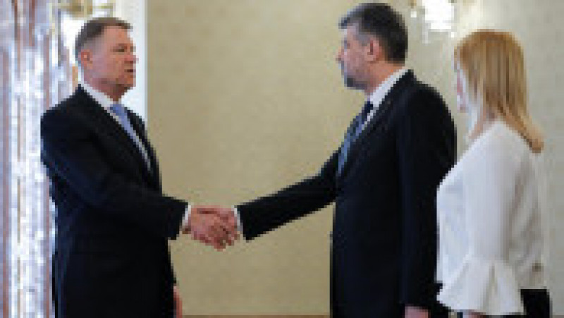 Președintele Klaus Iohannis și președintele PSD, Marcel Ciolacu. Foto: INQUAM Photos/George Calin | Poza 2 din 4
