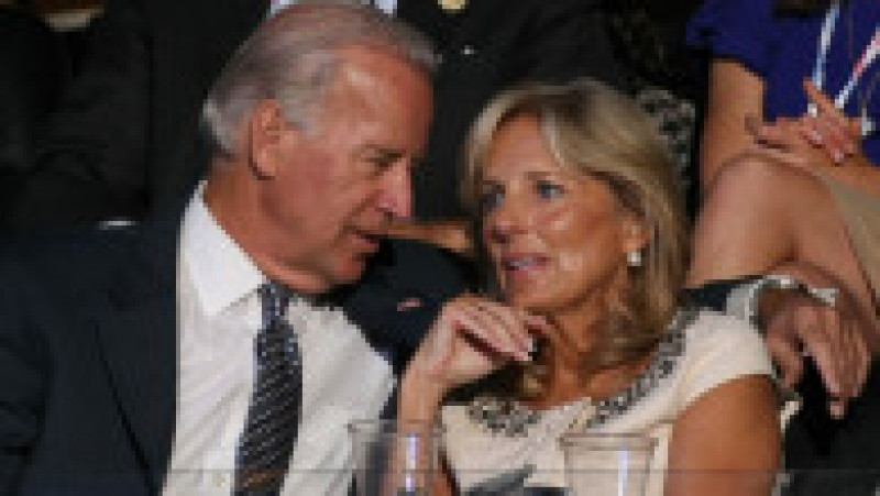 Joe Biden și Jill Biden la convenția democraților din 2008, unde a obținut confirmarea de a candida ca vicepreședinte Foto: Guliver/GettyImages | Poza 7 din 12