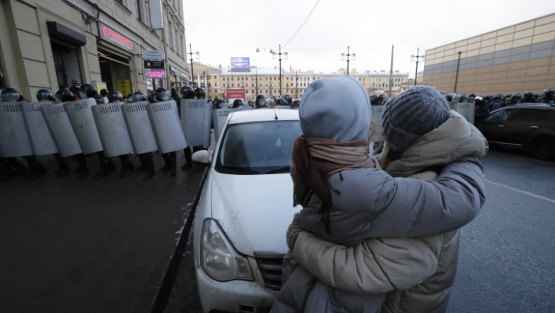Proteste violente la St Petersburg. Foto:Agerpres / EPA / ANATOLY MALTSEV