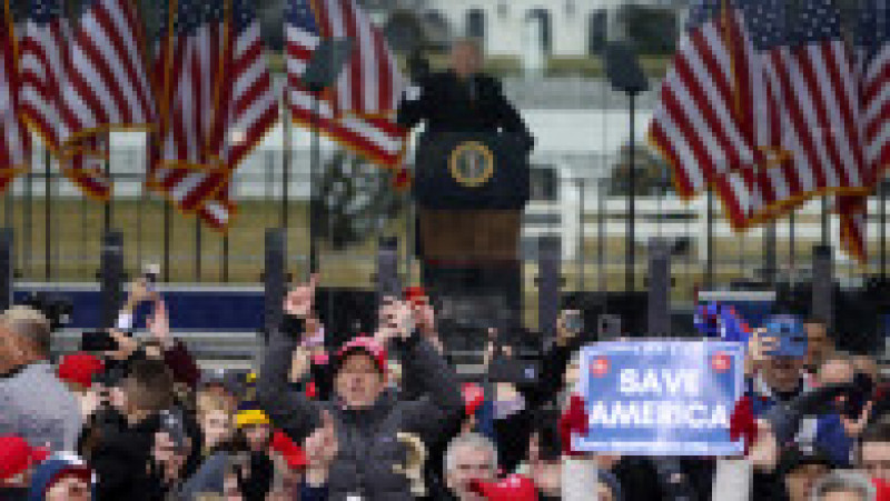Donald Trump, discurs la protestul „Opriți furatul”, prin care a încercat să oprească ratificarea victoriei lui Joe Biden în alegeri, înainte de izbucnirea violențelor de la Capitoliu. Foto: GettyImages | Poza 13 din 81