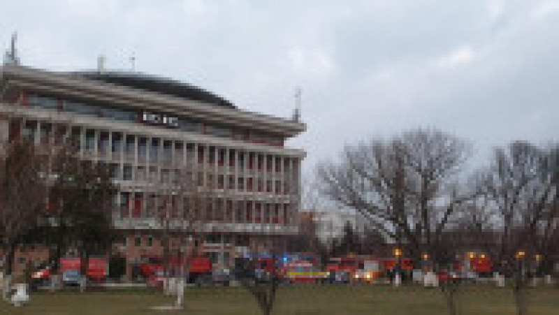 Incendiu la rectoratul Universității Politehnice din București. Foto: ISU București-Ilfov | Poza 3 din 3