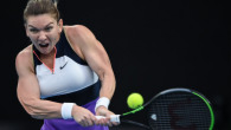 Simona Halep în timpul meciului din sferturile Australian Open. Sursa foto: Profimedia Images | Poza 2 din 9