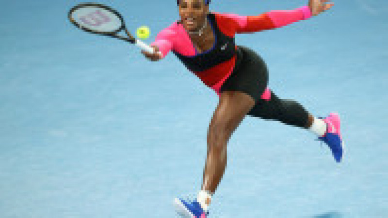 Serena Williams în timpul meciului cu Simona Halep. Sursa foto: Profimedia Images | Poza 5 din 9