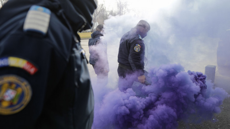 Protest al polițiștilor, la Palatul Cotroceni. Foto: INQUAM Photos/George Călin