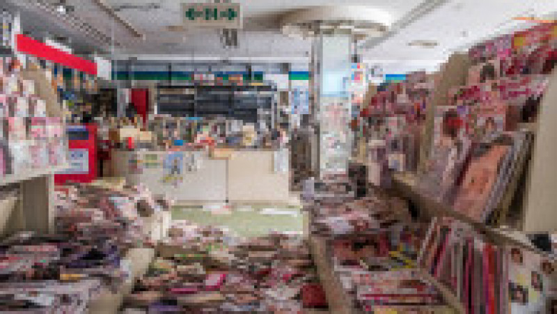 Magazin abandonat din zona cu restricții din apropierea centralei Fukushima Daiichi. Sursa foto: Profimedia Images | Poza 7 din 26