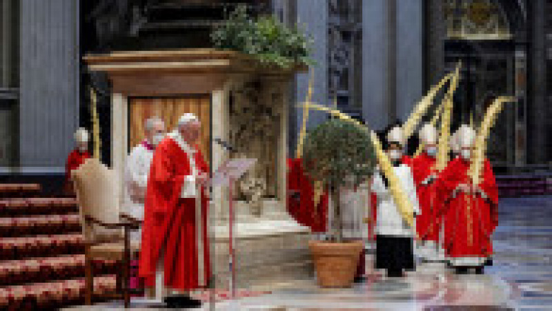 Slujba din Duminica Floriilor catolice în Bazilica Sfântul Petru. Foto: Profimedia Images | Poza 3 din 5