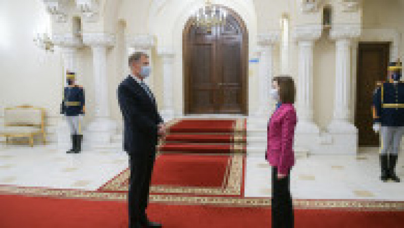 Preşedintele României, Klaus Iohannis, alături de preşedinta Republicii Moldova, Maia Sandu. Foto: presidency.ro | Poza 1 din 3