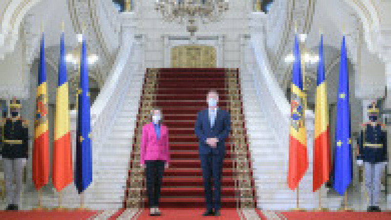 Președintele Klaus Iohannis, într-o întrevedere oficială cu președinta Republicii Moldova, Maia Sandu. Foto: presidency.ro | Poza 3 din 3