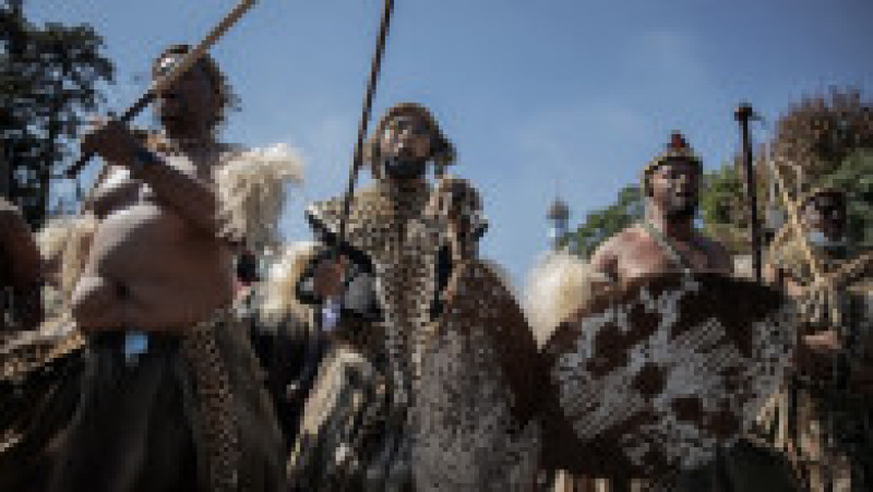 Parada poporului Zulu, cu o zi înainte de înmormântarea reginei lor FOTO: Profimedia Images | Poza 4 din 10