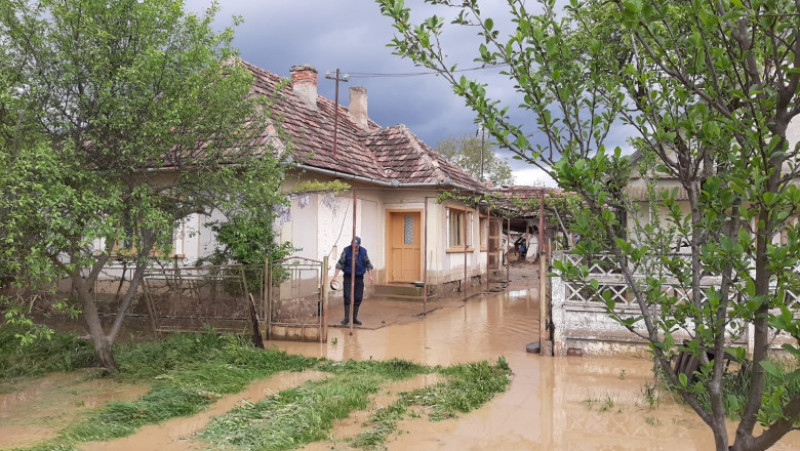 Casă inundată în Satu Mare în urma unei viituri istorice. Foto: Apele Române/ Facebook