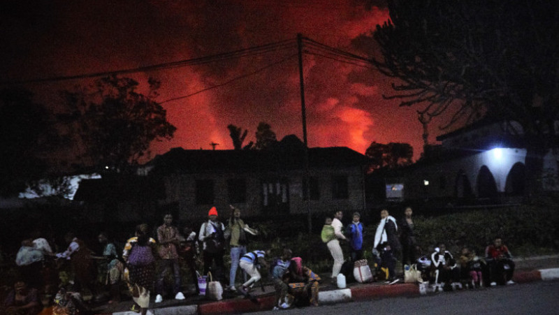 Panică în Congo după ce vulcanul Nyiragongo a erupt brusc și puternic. FOTO: Agerpres