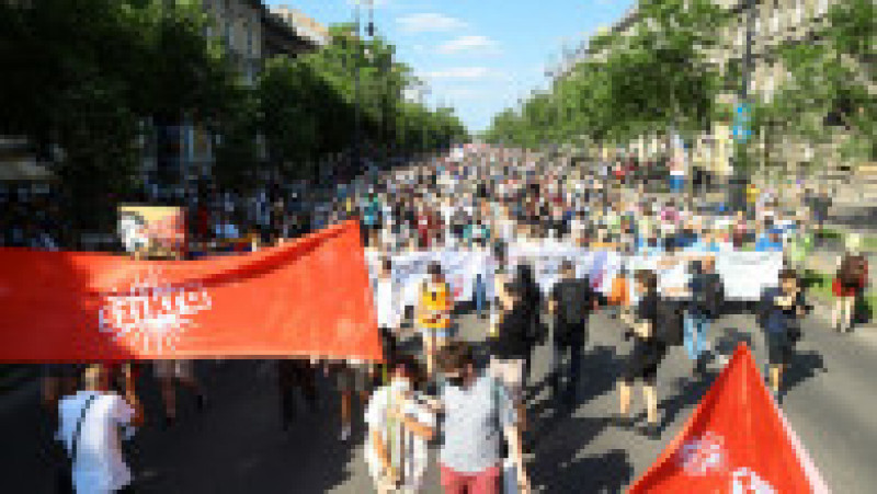 Marș împotriva guvernului lui Viktor Orban și a planurilor de a deschide o filială a Universității Fudan din China Foto: Profimedia | Poza 2 din 5