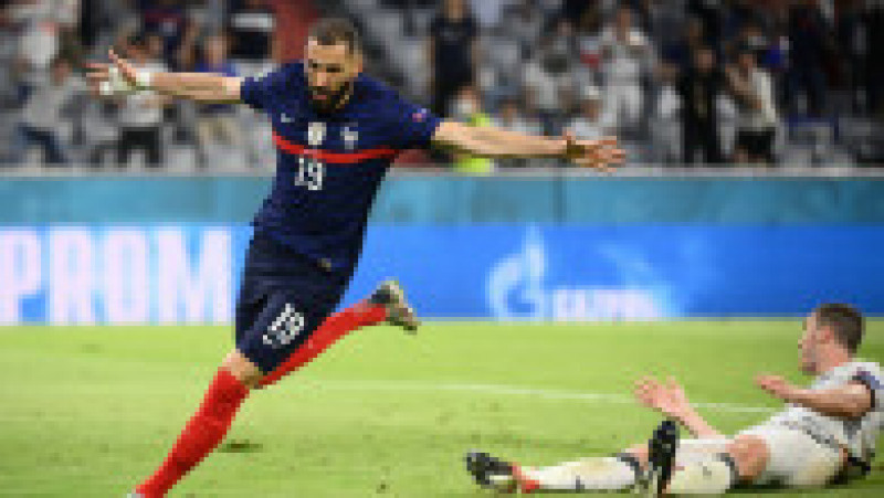 Karim Benzema se bucură după ce a înscris în meciul cu Germania de la EURO 2020. Golul a fost însă anulat Foto: Profimedia | Poza 3 din 5