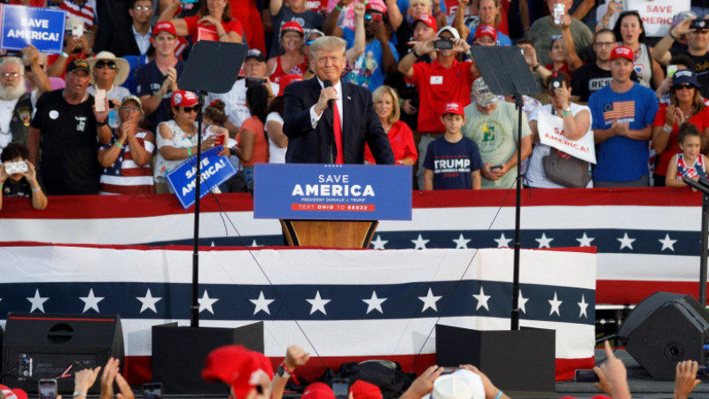 Donald Trump le vorbește susșinătorilor la mitingul din Ohio. Foto: Profimedia