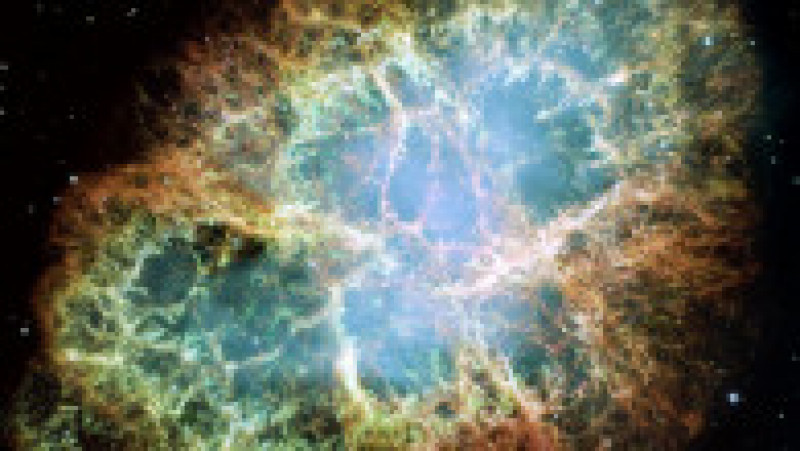 Supernova SN 1054 este una dintre cele mai cunoscute explozii ale unei stele. Steaua s-a transformat într-o supernovă în 1054 e.n. și a fost vizibilă cu ochiul liber de pe Pământ vreme de aproape un an. În urma ei a rămas Nebuloasa Crab. Foto: Profimedia Images | Poza 14 din 16