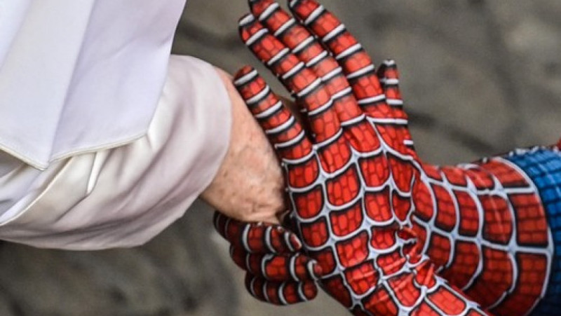 Spiderman, la audiențele Papei Francisc FOTO: Profimedia Images