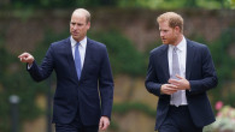 Prințul Harry ascultă cu atenție ce-i spune fratele său, prințul William Foto: Profimedia | Poza 5 din 21