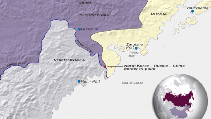 Zona economică specială Rason se află la granița a trei țări: Coreea de Nord, Rusia și China Foto: Vocea Americii via wikipedia.org