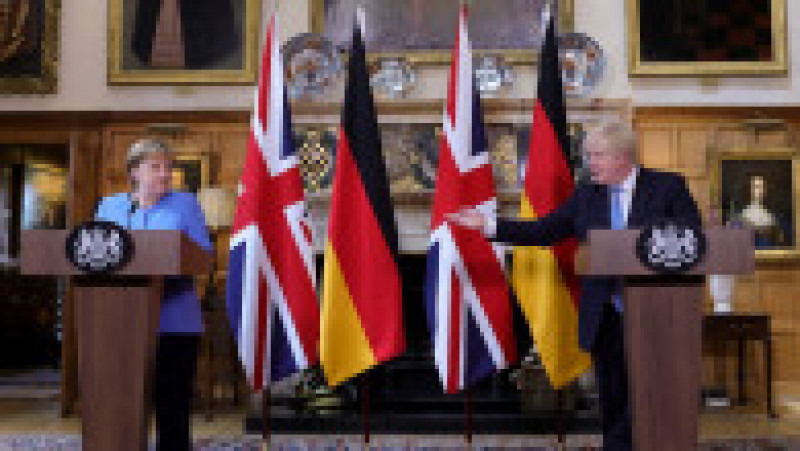 Angela Merkel și Boris Johnson au ținut o conferință de presă comună la Chequers Foto: Profimedia | Poza 20 din 22