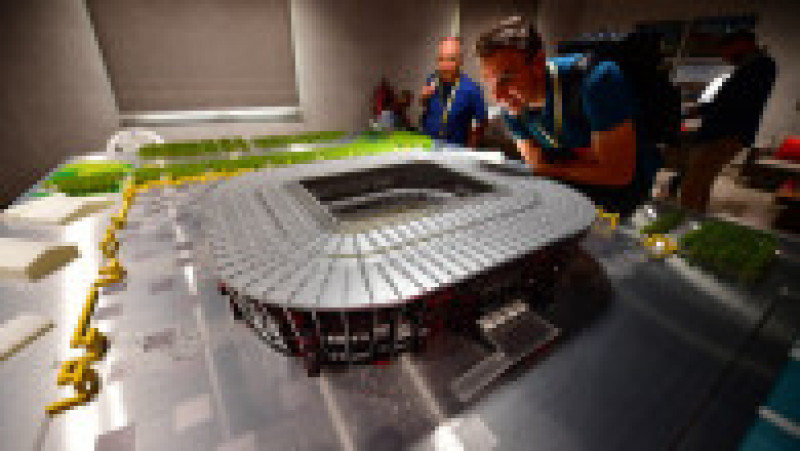 O machetă din 2019 a stadionului Ras Abu Aboud. Sursa foto: Profimedia Images | Poza 7 din 13