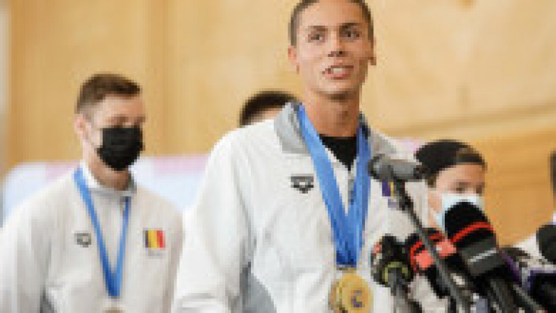 David Popovici a cucerit la Campionatele Europene de înot pentru juniori trei medalii de aur şi una de argint. Foto: Inquam Photos / George Călin | Poza 4 din 5