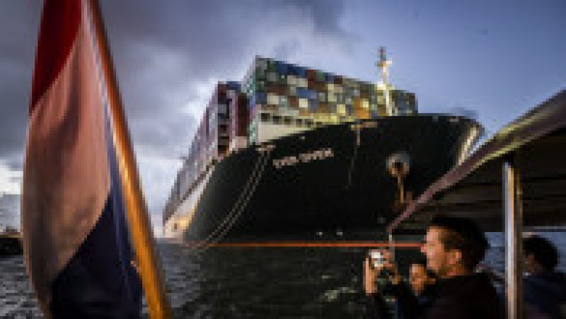 Nava cargo Ever Given, care a blocat în martie 2021 Canalul Suez și a provocat un haos în transportul internațional de mărfuri. Foto: Profimedia Images | Poza 9 din 9