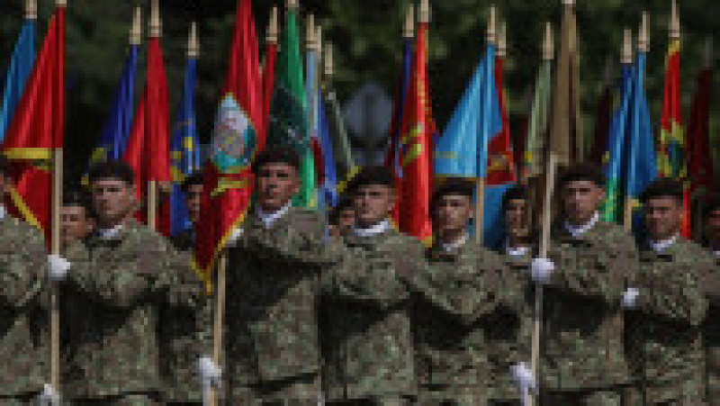 Ceremonie militară organizată cu ocazia încheierii misiunii Armatei României în Afganistan, la Arcul de Triumf, în București, 21 iulie 2021. Foto: Inquam Photos / Octav Ganea | Poza 5 din 9