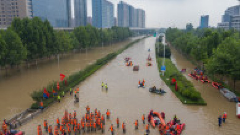 Inundații în Zhengzhou, capitala provinciei Henan, 22 iulie 2021. Sursa foto: Profimedia Images | Poza 14 din 17