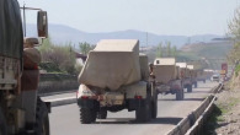 Camioane militare ruse în Tadjikistan, pregătindu-se de manevre comune la granița cu Afganistanul Foto: Profimedia | Poza 5 din 8