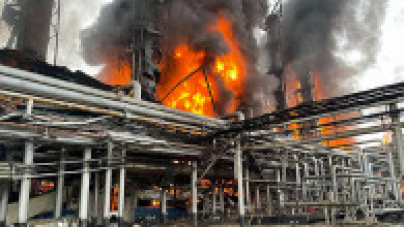 Un incendiu a izbucnit la o instalație Gazprom din Novy Urengoy, aflat în vestul Siberiei. Foto: Profimedia | Poza 1 din 7