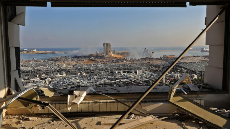 Portul din Beirut, la o zi după explozie. Sursa foto: Profimedia Images