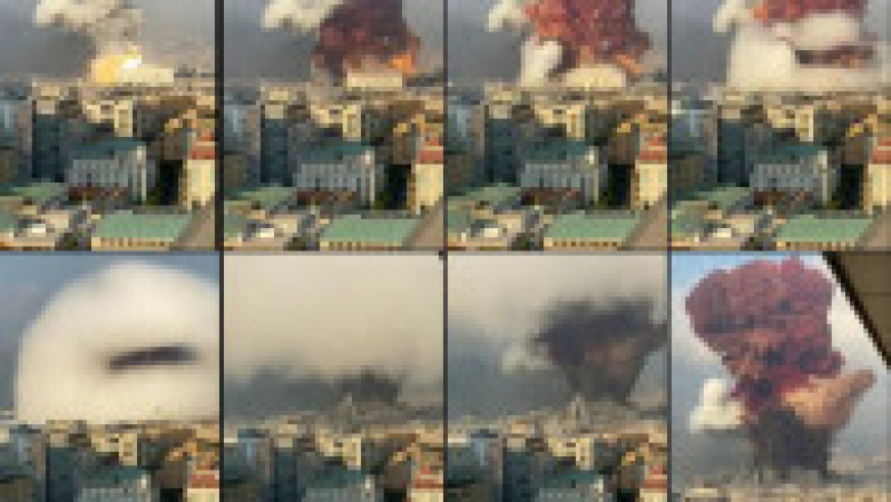 Explozia de pe 4 august. Sursa foto: AFP PHOTO /UGC/ GABY SALEM/ESN/ Profimedia Images | Poza 14 din 21