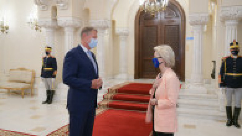 Președintele Comisiei Europene, Ursula von der Leyen și președintele României, Klaus Iohannis. Foto: presidency.ro | Poza 9 din 9