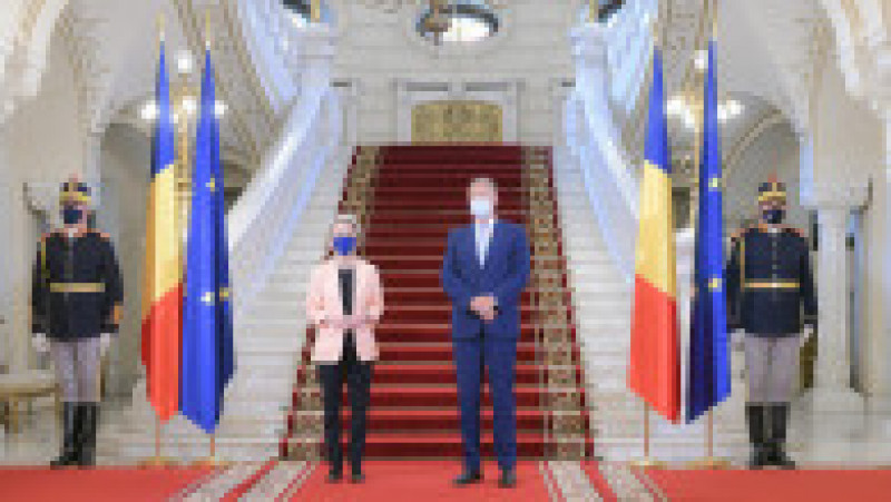 Președintele Comisiei Europene, Ursula von der Leyen și președintele României, Klaus Iohannis. Foto: presidency.ro | Poza 7 din 9