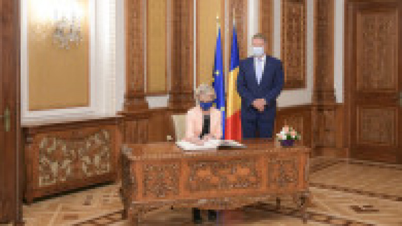 Președintele Comisiei Europene, Ursula von der Leyen și președintele României, Klaus Iohannis. Foto: presidency.ro | Poza 4 din 9