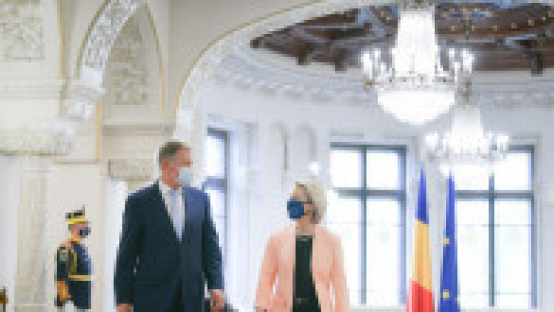 Președintele Comisiei Europene, Ursula von der Leyen și președintele României, Klaus Iohannis. Foto: presidency.ro | Poza 5 din 9