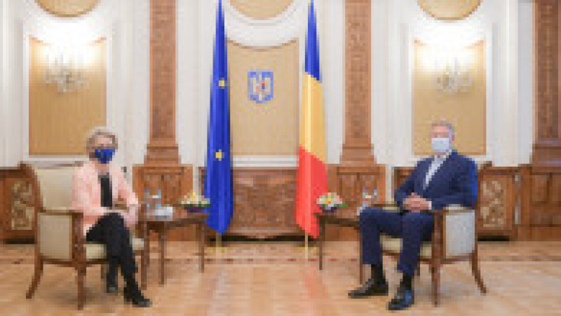 Președintele Comisiei Europene, Ursula von der Leyen și președintele României, Klaus Iohannis. Foto: presidency.ro | Poza 2 din 9