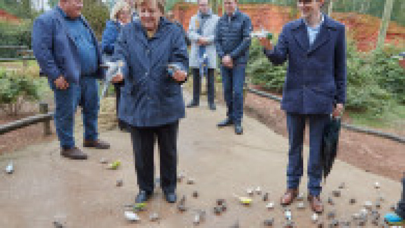 Angela Merkel a făcut o vizită surpriză în parcul de păsări din Marlow. FOTO: Profimedia Images | Poza 8 din 8