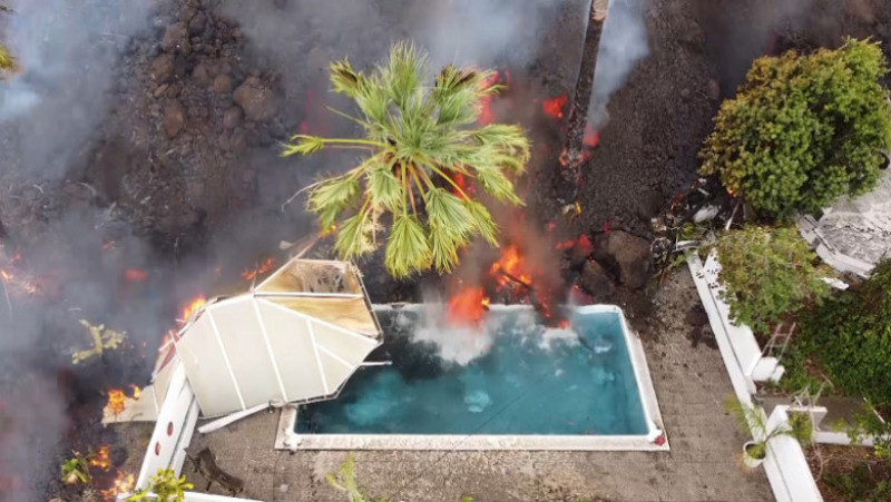 Distrugeri făcute de erupția vulcanului „Cumbre Vieja” din La Palma. Foto: Profimedia Images