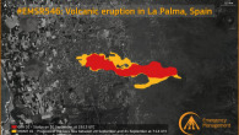 Satelitul Sentinel 2 a surprins erupția vulcanului din La Palma.Foto: CopernicusEMS/ Twitter | Poza 7 din 7