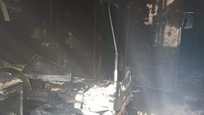 Secția ATI de la Spitalul de Boli Infecțioase din Constanța în care și-au pierdut viața nouă pacienți, după ce salonul a luat foc. Foto: Amator
